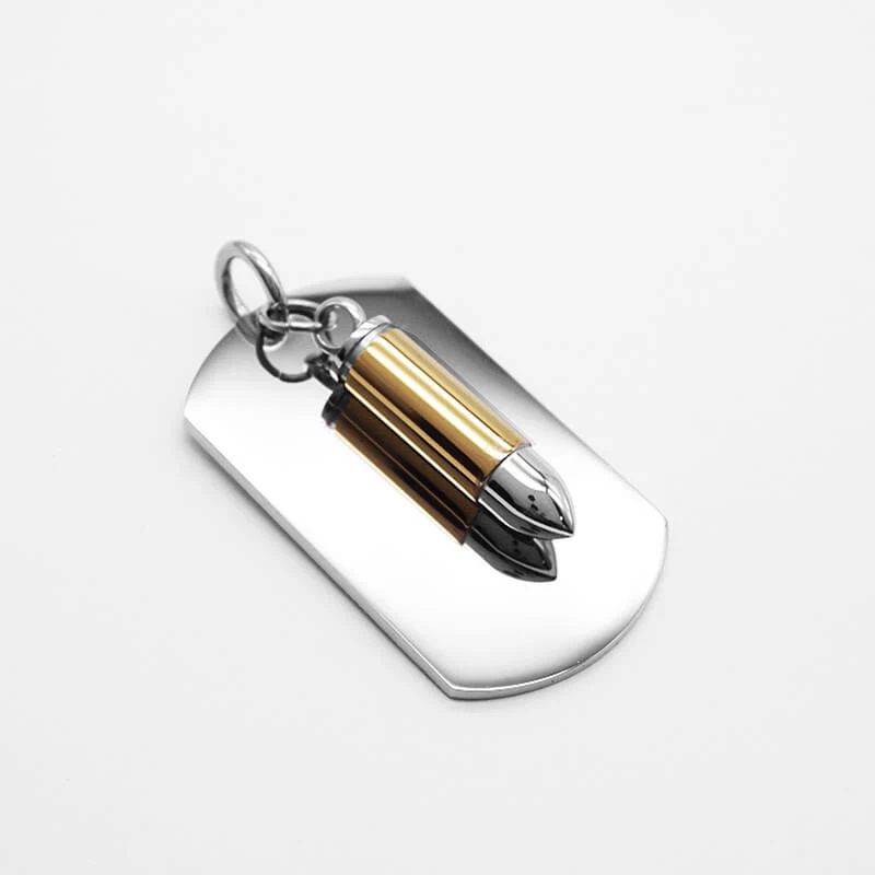 Punk Openable Bullet Military Brand Stainless Steel Pendant