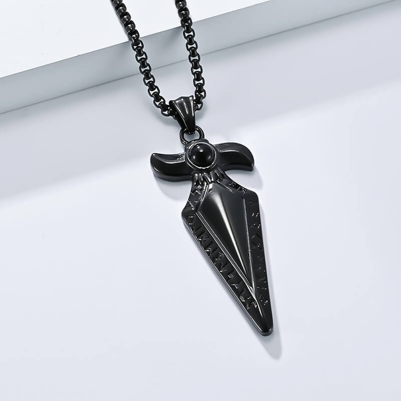 Vintage Viking Rune Spearhead Stainless Steel Pendant