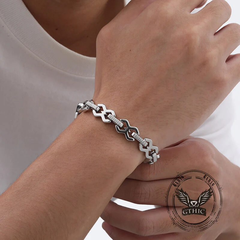 Punk Versatile Stainless Steel Patchwork Bracelet