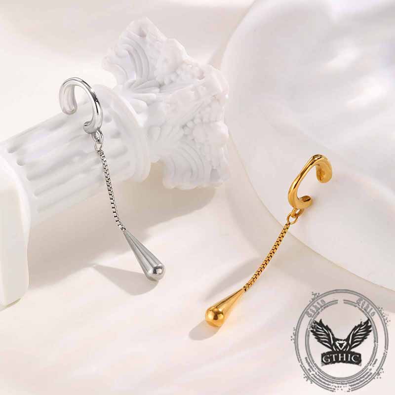 16483-simple-chain-teardrop-stainless-steel-ear-clips-1.jpg Simple Chain Teardrop Stainless Steel Ear Clips