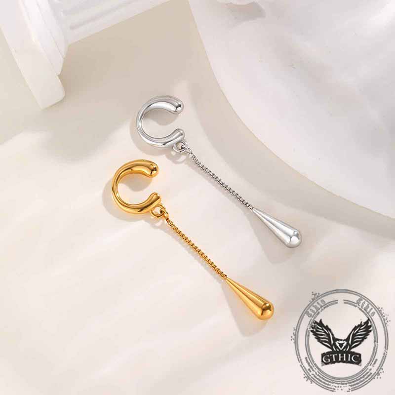 16483-simple-chain-teardrop-stainless-steel-ear-clips-4.jpg Simple Chain Teardrop Stainless Steel Ear Clips