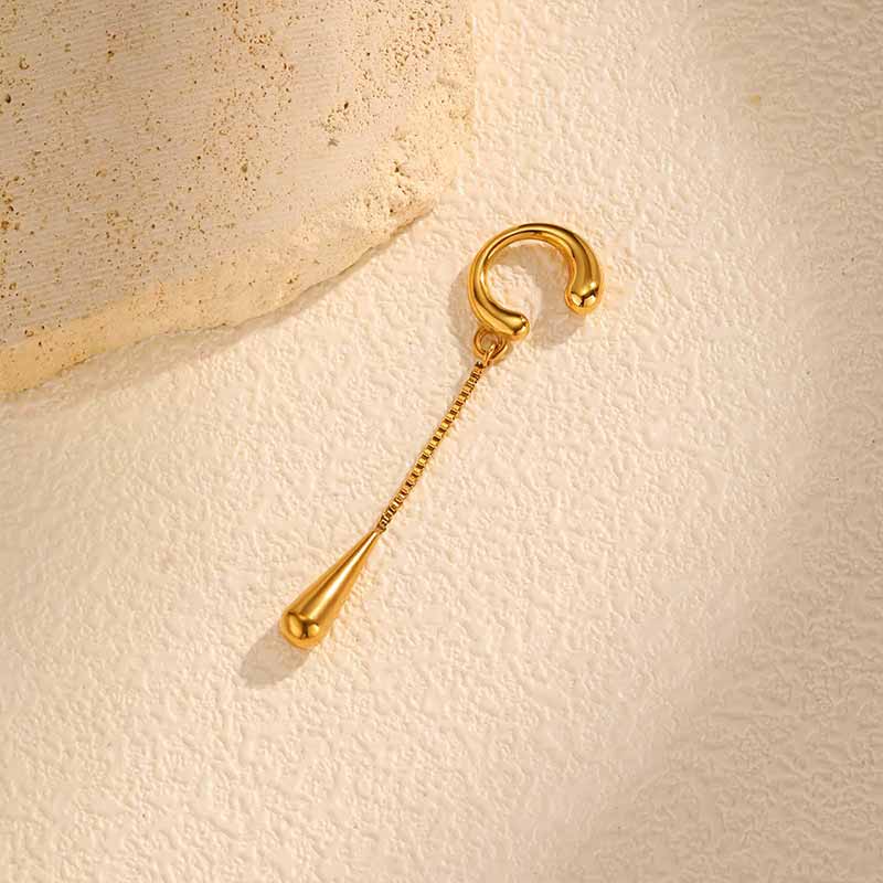 16483-simple-chain-teardrop-stainless-steel-ear-clips-6.jpg Simple Chain Teardrop Stainless Steel Ear Clips