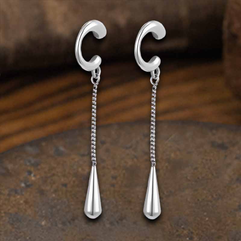 16483-simple-chain-teardrop-stainless-steel-ear-clips-7.jpg Simple Chain Teardrop Stainless Steel Ear Clips