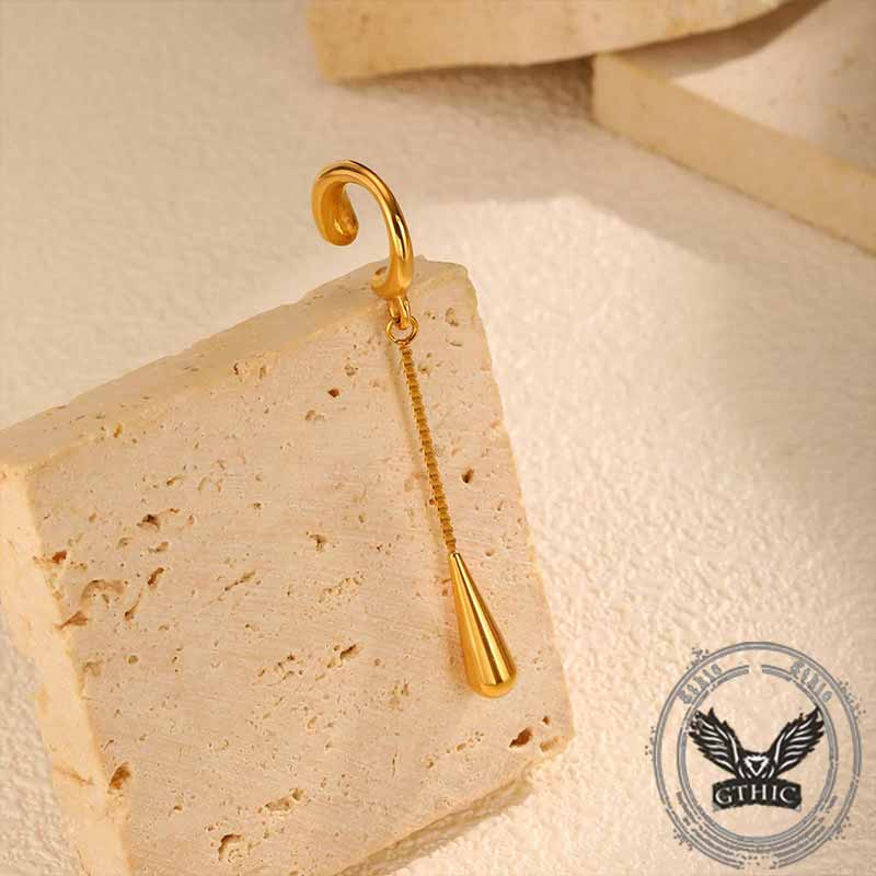 16483-simple-chain-teardrop-stainless-steel-ear-clips-9.jpg Simple Chain Teardrop Stainless Steel Ear Clips