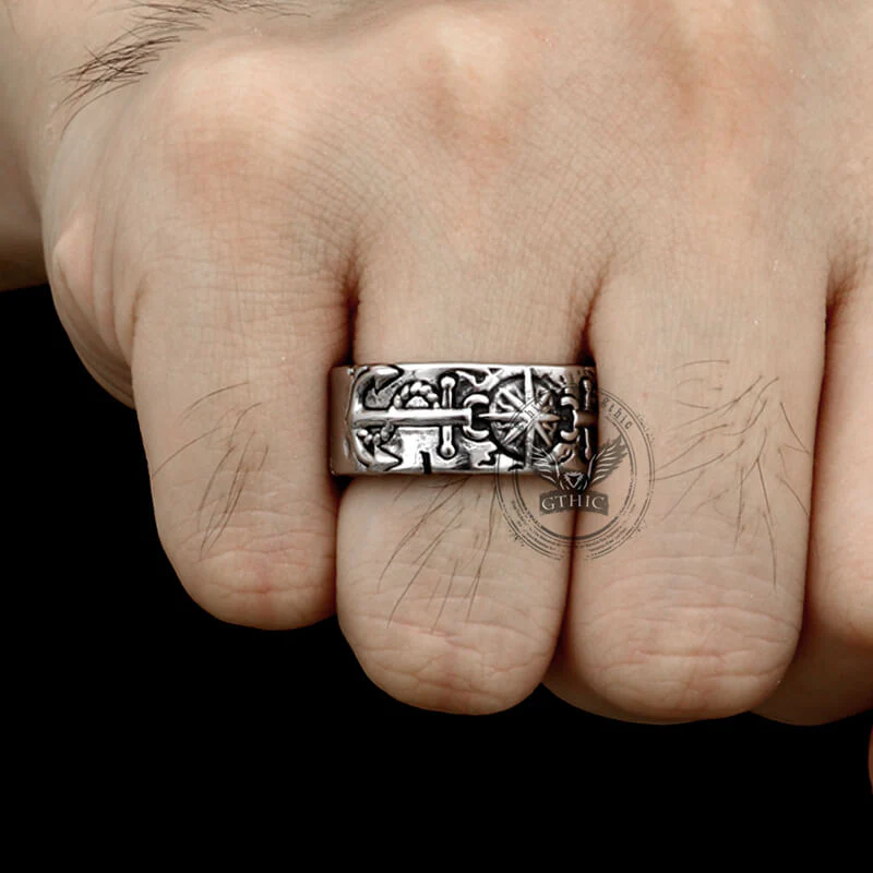 16557-vintage-eight-pointed-star-pirate-anchor-stainless-steel-ring-3.webp Vintage Eight-Pointed Star Pirate Anchor Stainless Steel Ring