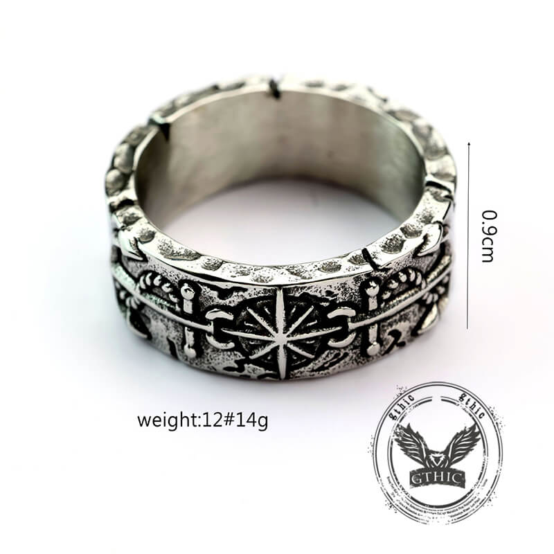 16557-vintage-eight-pointed-star-pirate-anchor-stainless-steel-ring-8.jpg Vintage Eight-Pointed Star Pirate Anchor Stainless Steel Ring