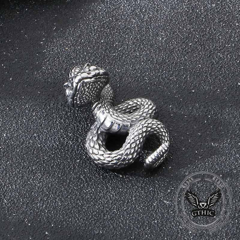Vintage Python Stainless Steel Snake Pendant