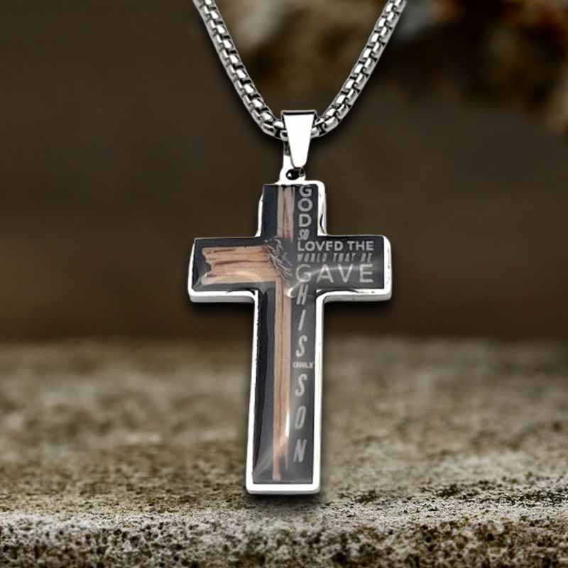 16590-vintage-painted-jesus-cross-stainless-steel-pendant-11.jpg Vintage Painted Jesus Cross Stainless Steel Pendant
