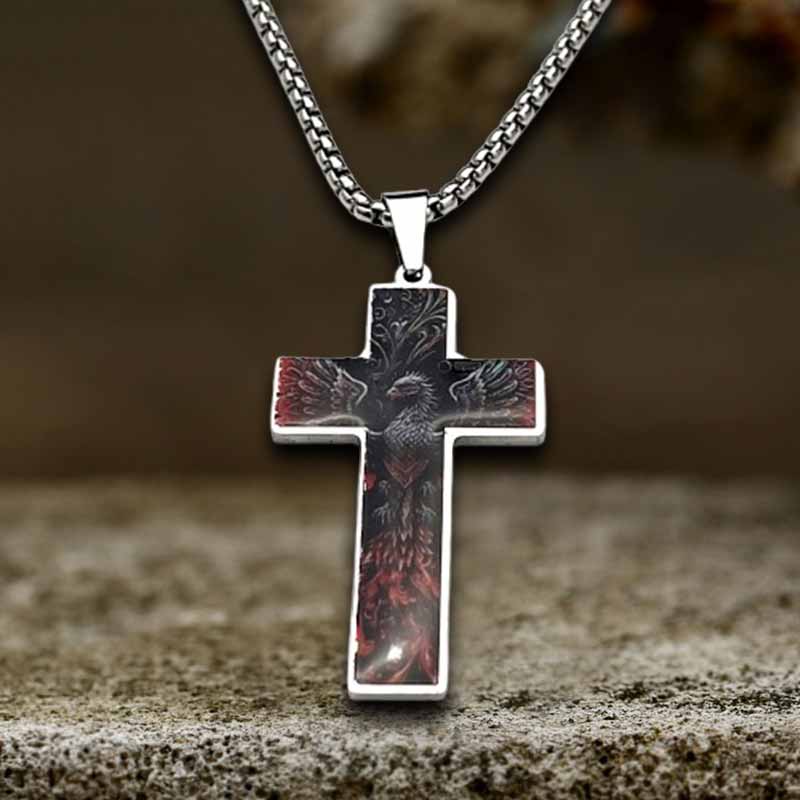 16590-vintage-painted-jesus-cross-stainless-steel-pendant-14.jpg Vintage Painted Jesus Cross Stainless Steel Pendant