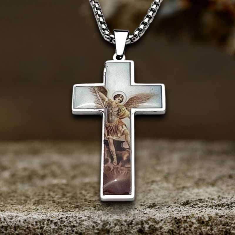 16590-vintage-painted-jesus-cross-stainless-steel-pendant-8.jpg Vintage Painted Jesus Cross Stainless Steel Pendant