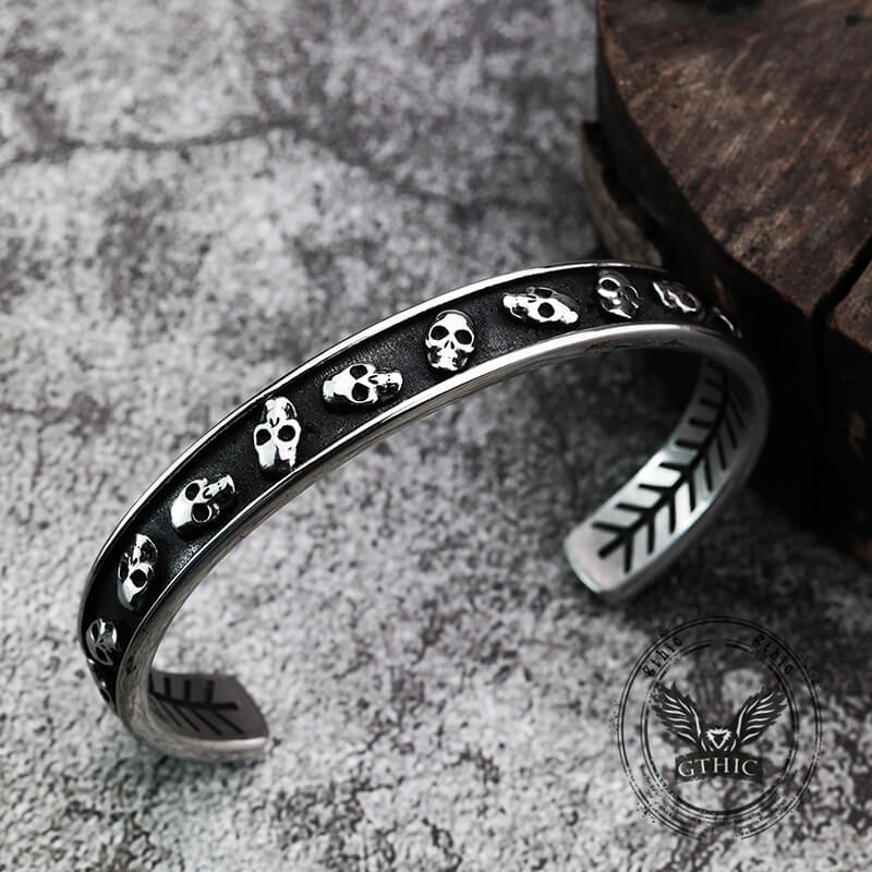 16606-gothic-skull-fishbone-stainless-steel-open-bracelet-5.jpg Gothic Skull Fishbone Stainless Steel Open Bracelet