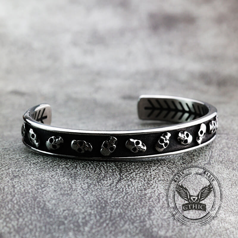16606-gothic-skull-fishbone-stainless-steel-open-bracelet-7.jpg Gothic Skull Fishbone Stainless Steel Open Bracelet