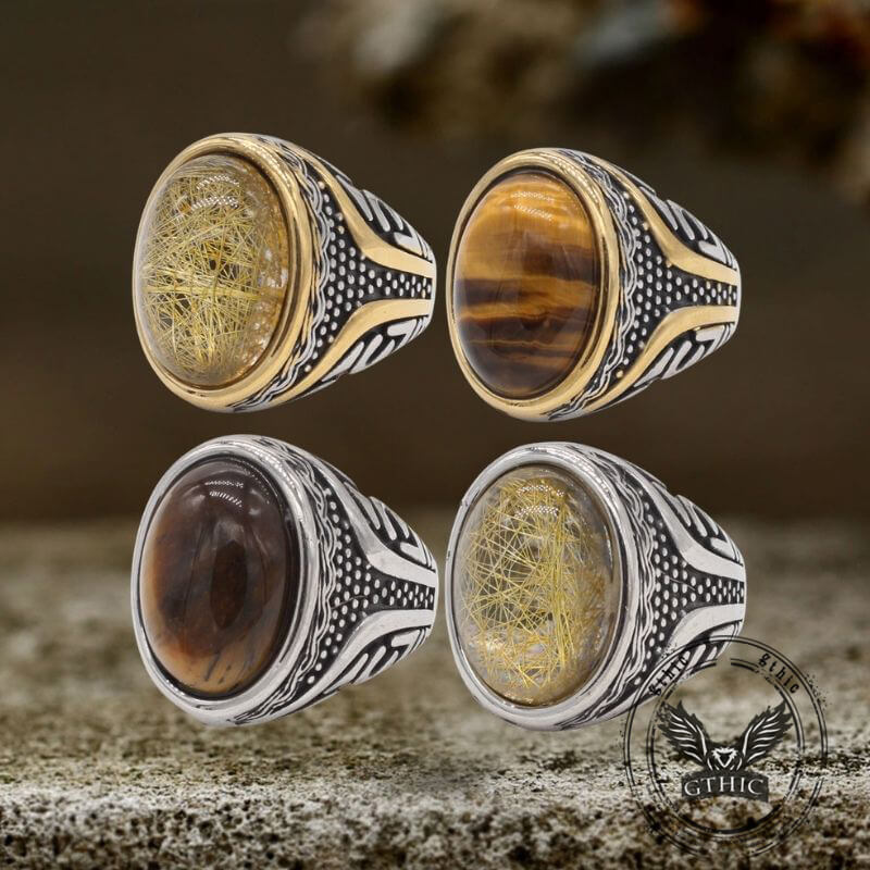 16622-vintage-textured-gemstone-stainless-steel-ring-1.jpg Vintage Textured Gemstone Stainless Steel Ring