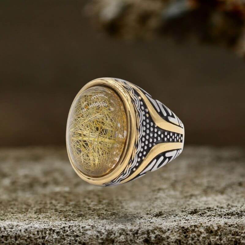 16622-vintage-textured-gemstone-stainless-steel-ring-6.jpg Vintage Textured Gemstone Stainless Steel Ring