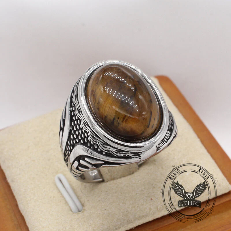 16622-vintage-textured-gemstone-stainless-steel-ring-9.webp Vintage Textured Gemstone Stainless Steel Ring