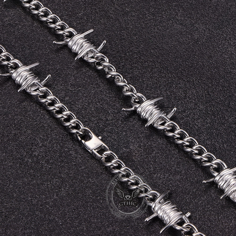 Punk Thorn Chunky Stainless Steel Necklace