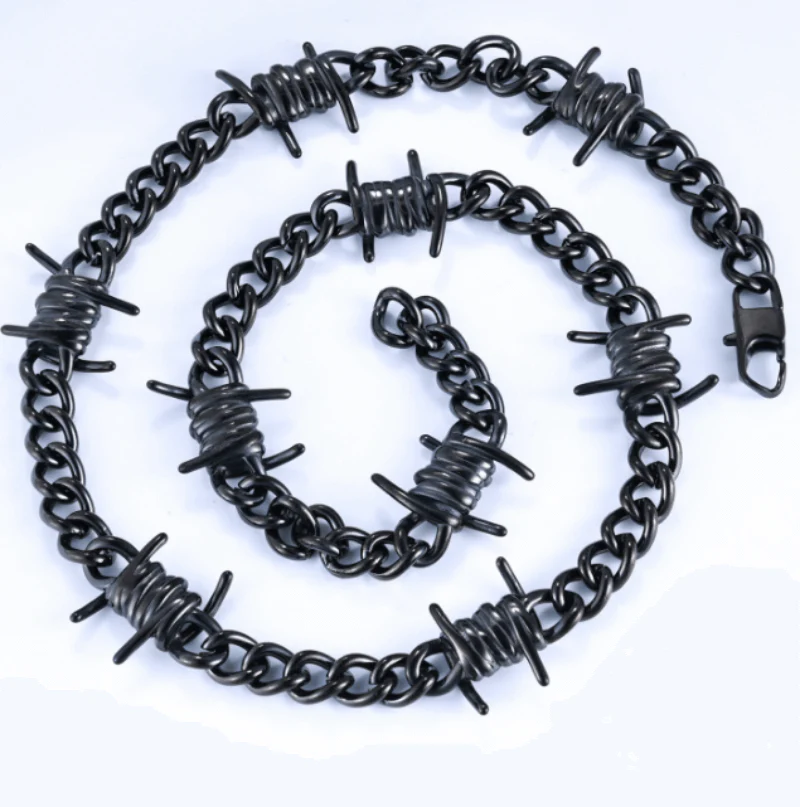 Punk Thorn Chunky Stainless Steel Necklace
