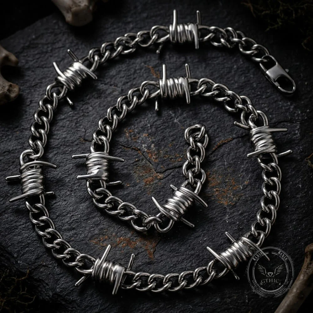 Punk Thorn Chunky Stainless Steel Necklace