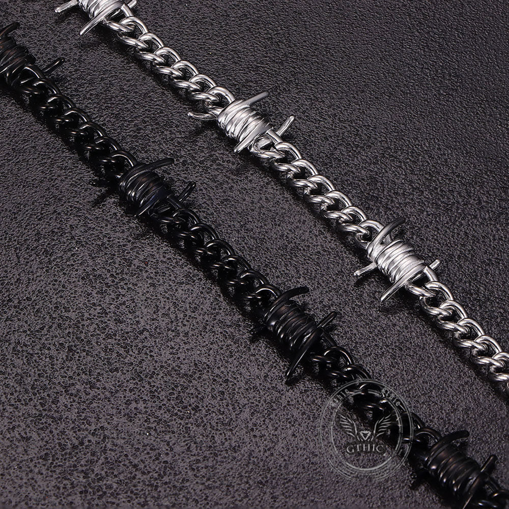 Punk Thorn Chunky Stainless Steel Necklace