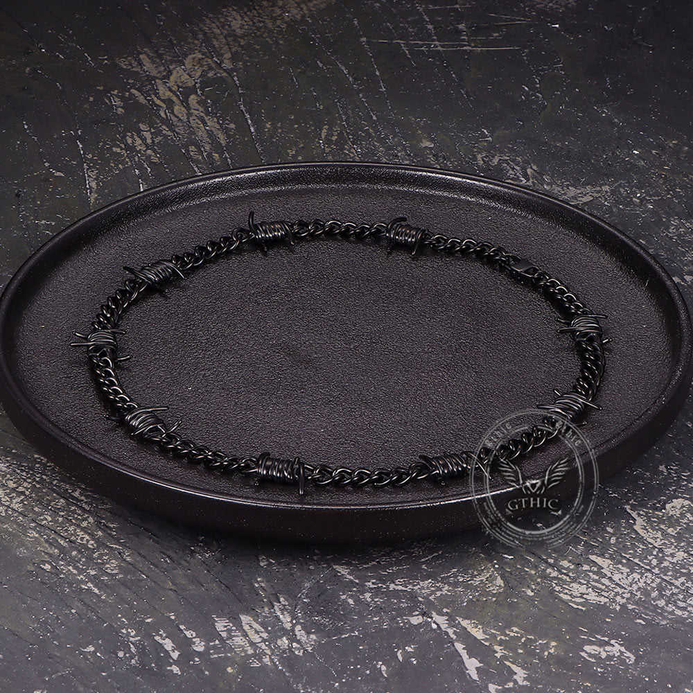 Punk Thorn Chunky Stainless Steel Necklace
