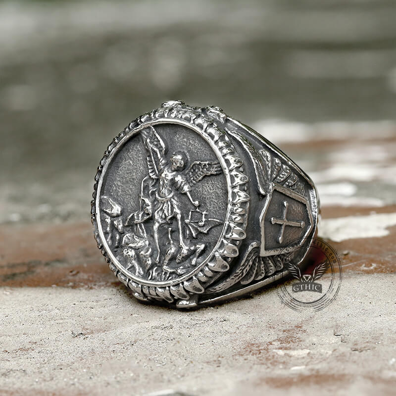 1670-archangel-saint-michael-stainless-steel-men-s-ring-handcrafted-4.jpg Archangel Saint Michael Stainless Steel Men’s Ring Handcrafted