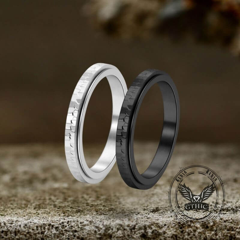 Fashionable Hammered Stainless Steel Spinner Ring