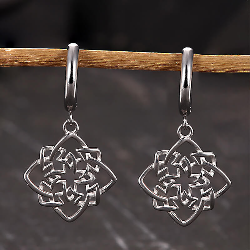 Vintage Celtic Knot Stainless Steel Drop Earrings