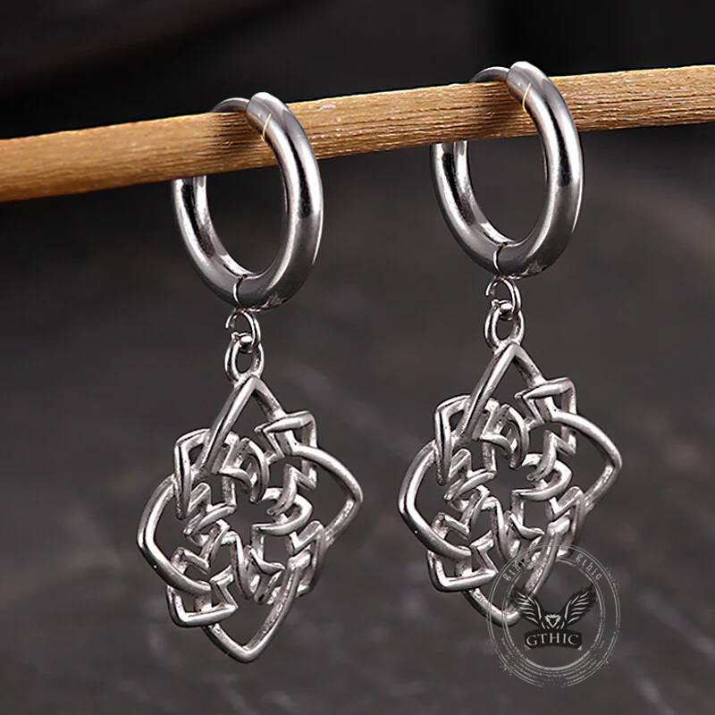 Vintage Celtic Knot Stainless Steel Drop Earrings