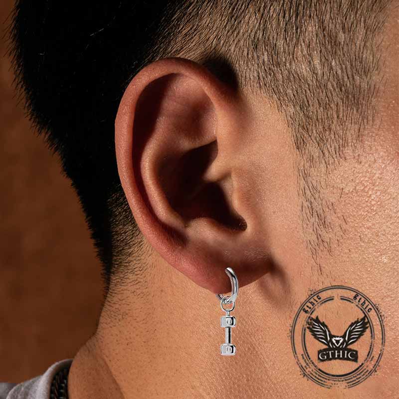 Simple Dumbbell Stainless Steel Drop Earrings