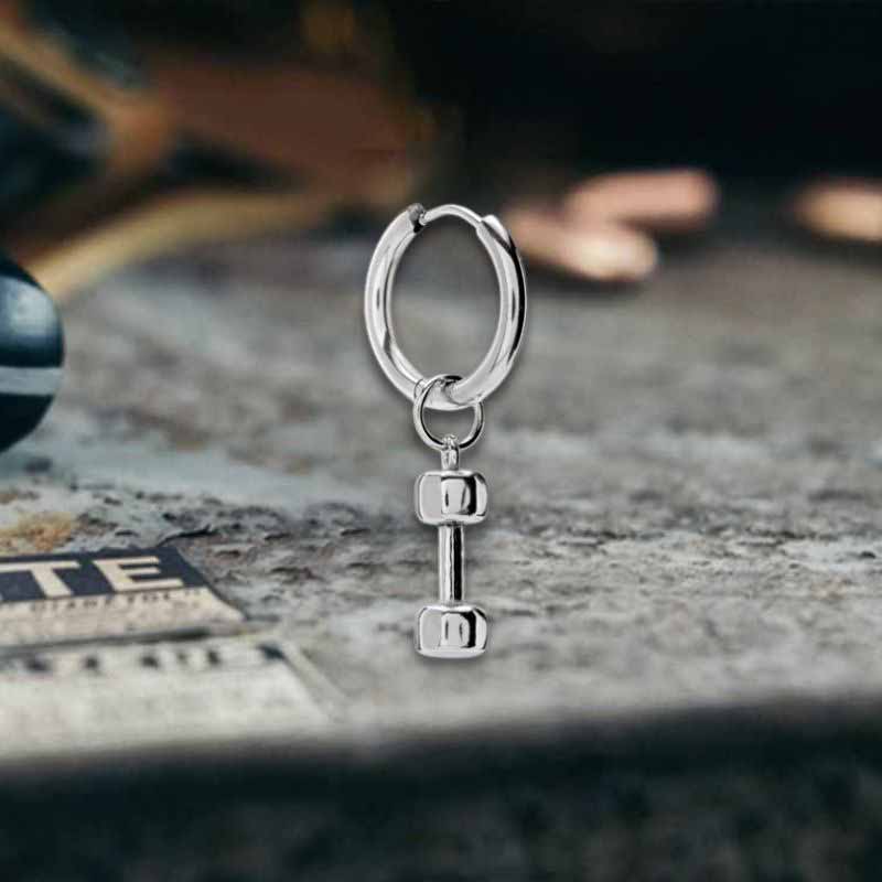 Simple Dumbbell Stainless Steel Drop Earrings