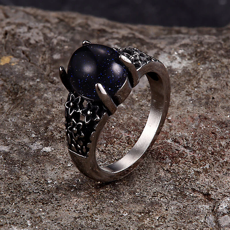 16802-vintage-flower-stainless-steel-gemstone-ring-4.webp Vintage Flower Stainless Steel Gemstone Ring