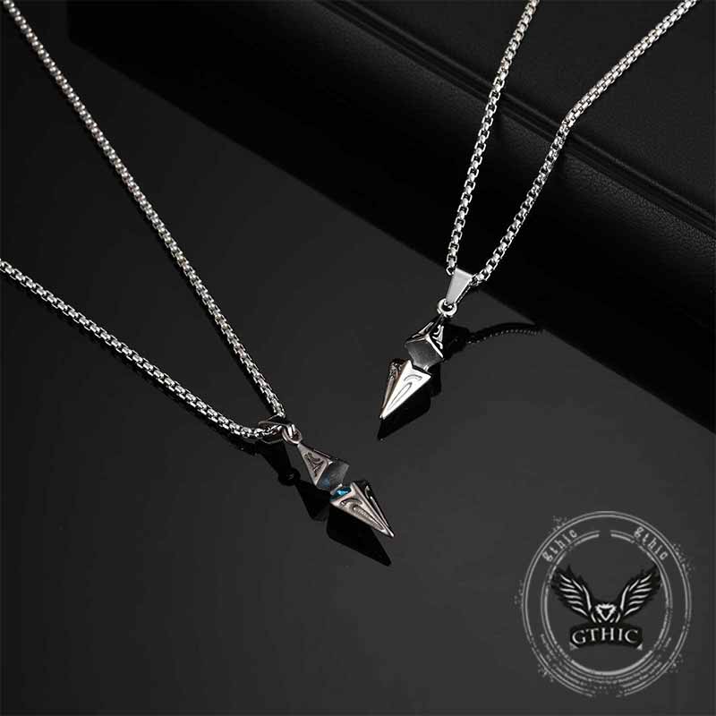 Hip Hop Zircon Inlaid Rhombus Stainless Steel Pendant
