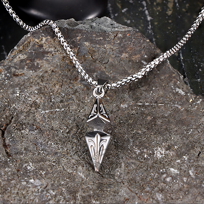 Hip Hop Zircon Inlaid Rhombus Stainless Steel Pendant