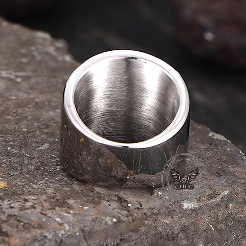 Punk Square Flush Poker Cards Stainless Steel Ring