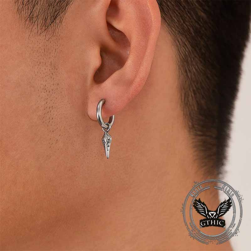 Hip Hop Dart Arrow Stainless Steel Drop Earrings