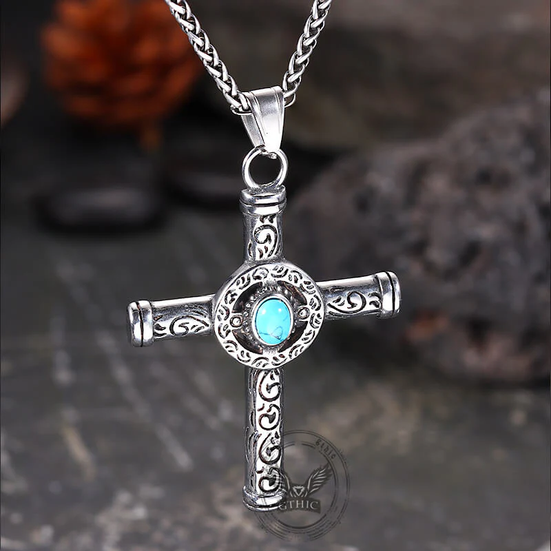 16905-vintage-turquoise-cross-stainless-steel-pendant-6.webp Vintage Turquoise Cross Stainless Steel Pendant