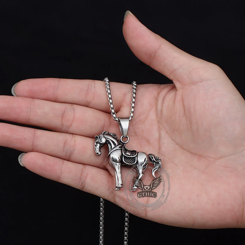 16908-vintage-prairie-horse-stainless-steel-pendant-3.webp Vintage Prairie Horse Stainless Steel Pendant