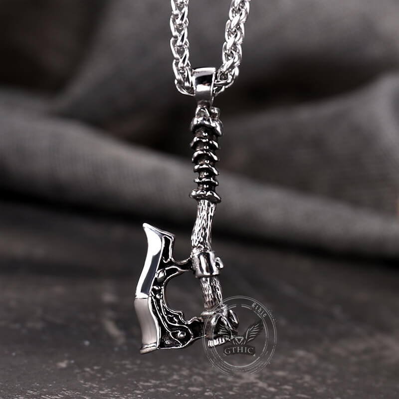 Vintage Viking Axe Stainless Steel Nordic Pendant