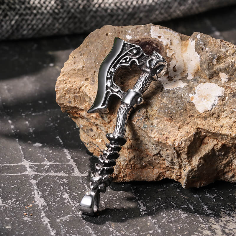 Vintage Viking Axe Stainless Steel Nordic Pendant