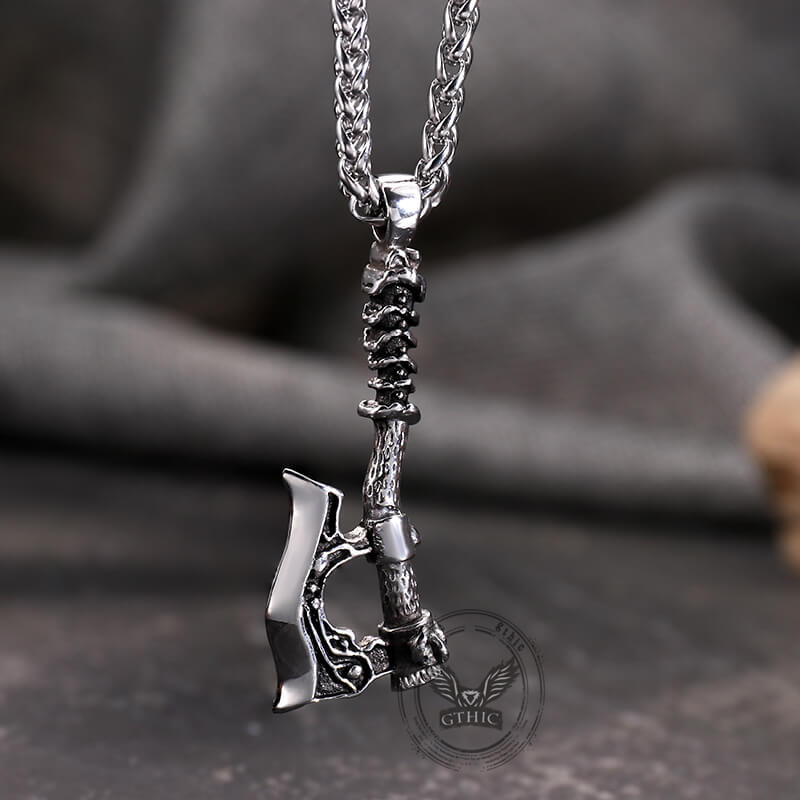 Vintage Viking Axe Stainless Steel Nordic Pendant