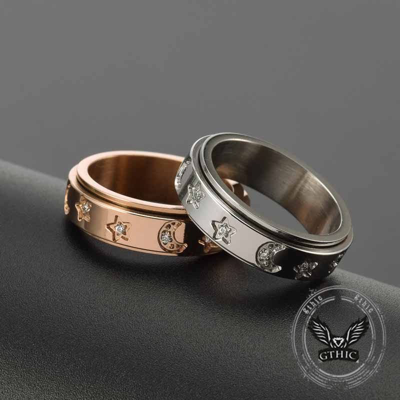 17001-simple-diamond-set-star-moon-stainless-steel-spinner-ring-1.jpg Simple Diamond-Set Star Moon Stainless Steel Spinner Ring
