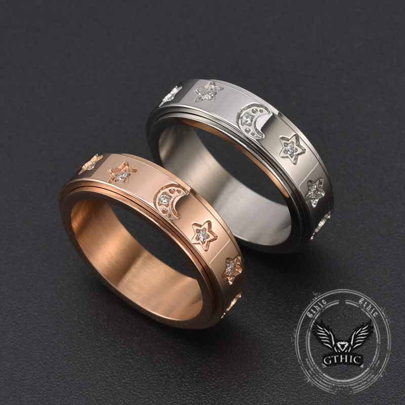 17001-simple-diamond-set-star-moon-stainless-steel-spinner-ring-3.jpg Simple Diamond-Set Star Moon Stainless Steel Spinner Ring
