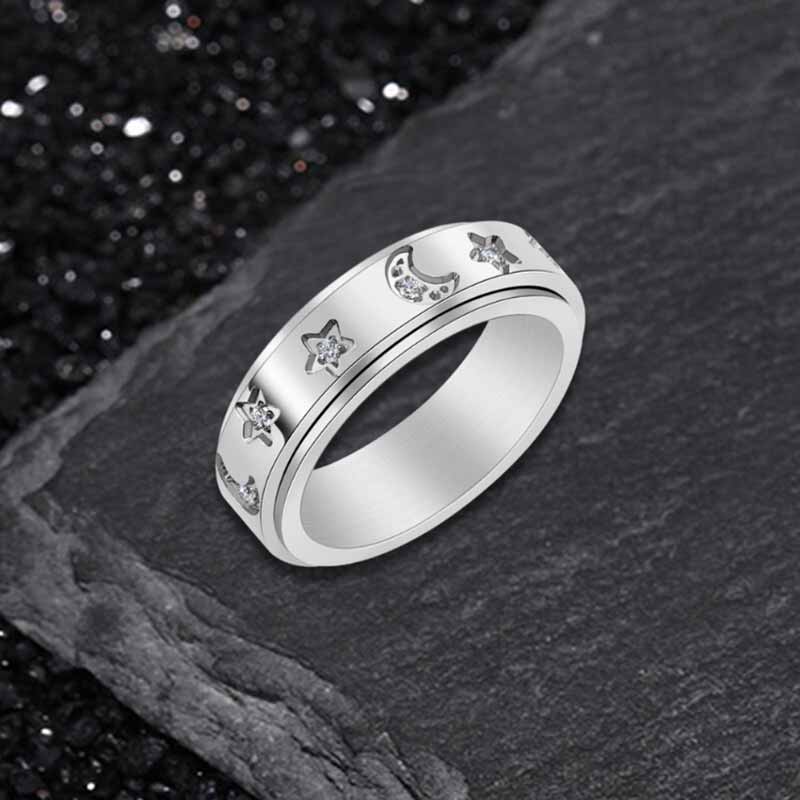 17001-simple-diamond-set-star-moon-stainless-steel-spinner-ring-4.jpg Simple Diamond-Set Star Moon Stainless Steel Spinner Ring