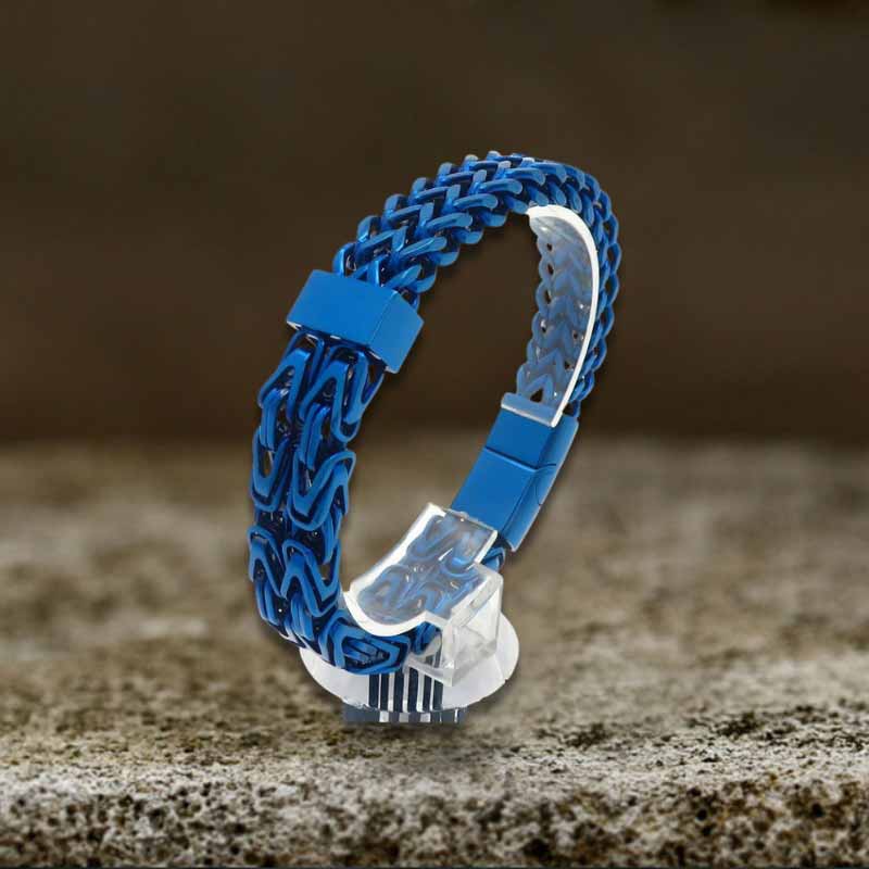 Punk Double Row Stainless Steel Magnetic Clasp Bracelet