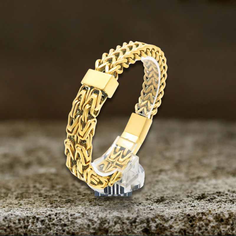 Punk Double Row Stainless Steel Magnetic Clasp Bracelet