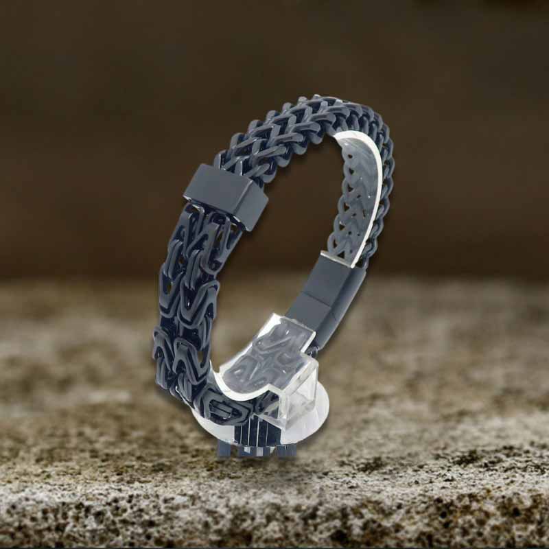 Punk Double Row Stainless Steel Magnetic Clasp Bracelet