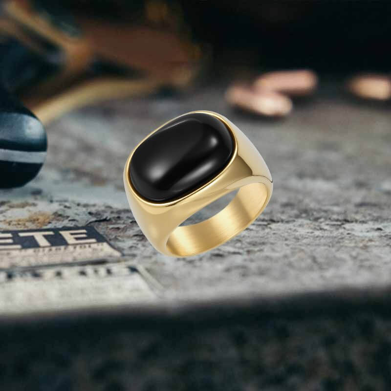 Simple Oval Tiger Eye Stone Stainless Steel Ring