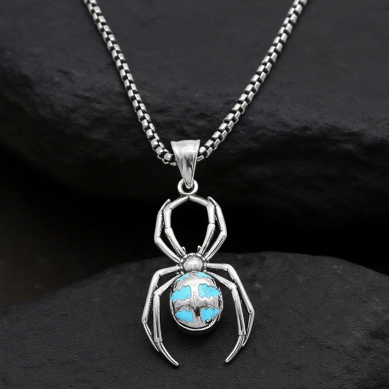 17095-punk-gemstone-spider-stainless-steel-animal-pendant-10.webp Punk Gemstone Spider Stainless Steel Animal Pendant