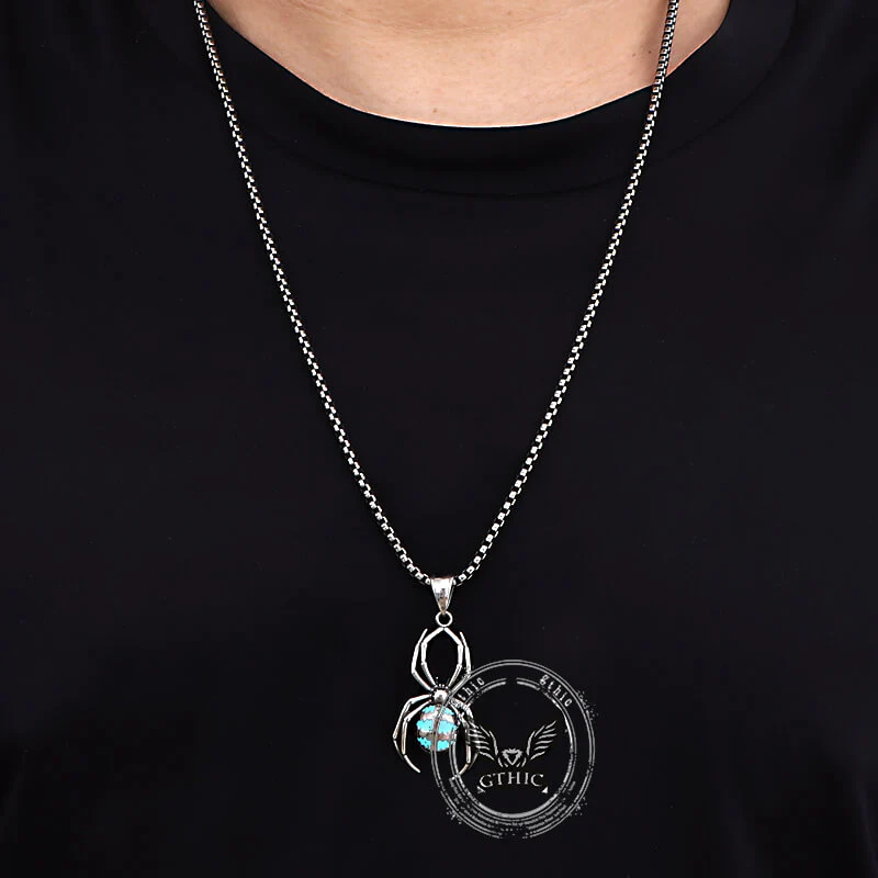 17095-punk-gemstone-spider-stainless-steel-animal-pendant-2.webp Punk Gemstone Spider Stainless Steel Animal Pendant