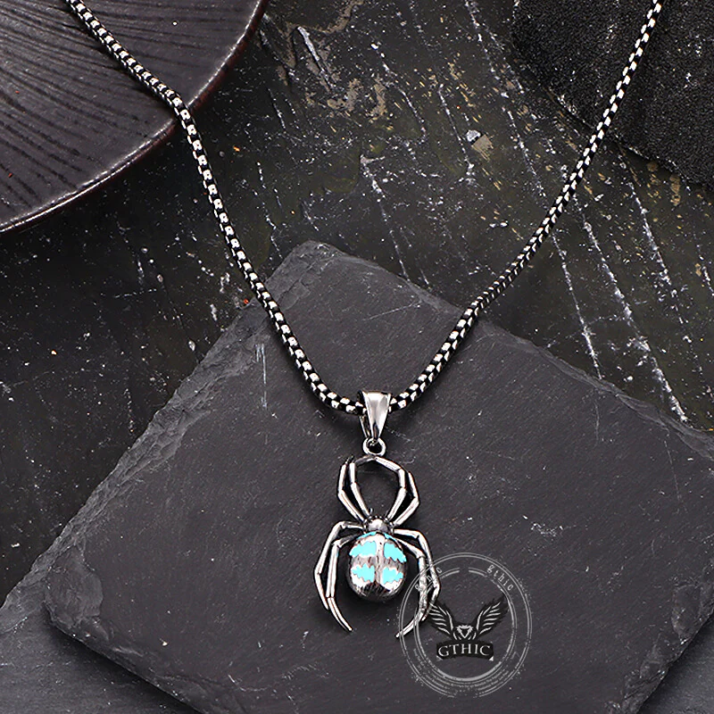 17095-punk-gemstone-spider-stainless-steel-animal-pendant-6.webp Punk Gemstone Spider Stainless Steel Animal Pendant
